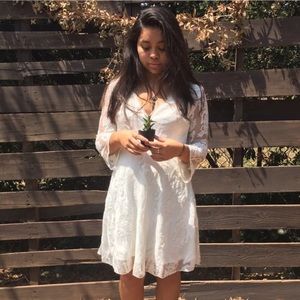 Earthy/ Boho white lace dress